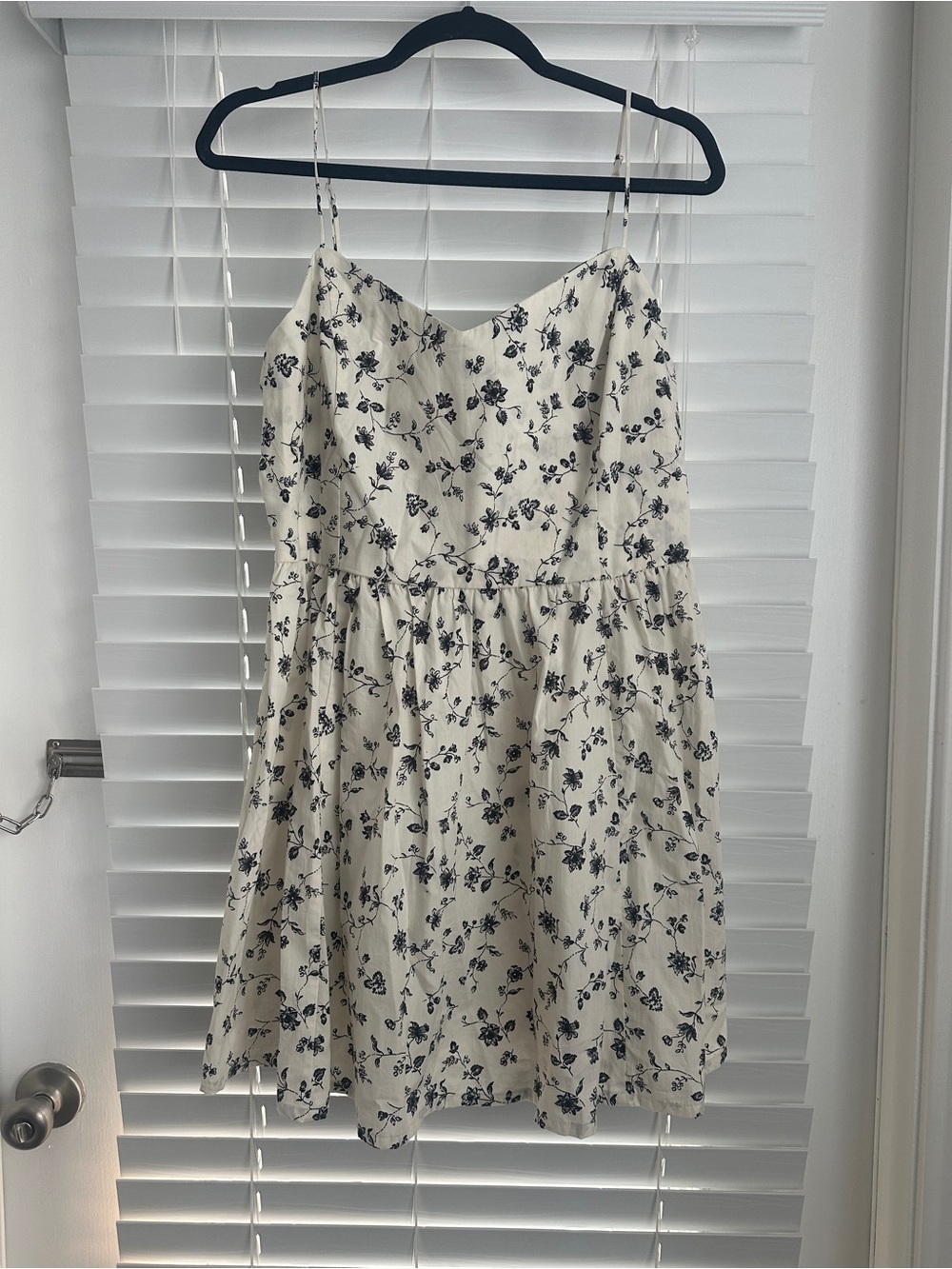 Zara Floral Spaghetti‑Strap Sundress in Cream and Black